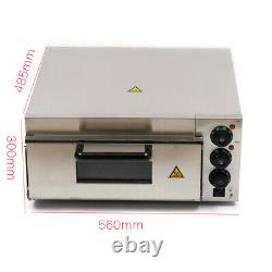 Electric 2000W Pizza Oven Single Deck Stainless Steel Ceramic Stone Fire Stone
