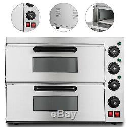 Electric 3000W Pizza Oven Double Deck Countertop Baking Oven Toaster Cooking