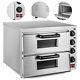 Electric 3000W Pizza Oven Double Deck Stainless Steel Countertop Rotisserie