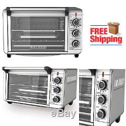 Electric Convection Oven Pizza Toaster Countertop Stainless Steel Black & Decker