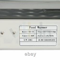 Electric Food Warmer Countertop Heated Food Display Cabinet Pizza Case 3-Tier