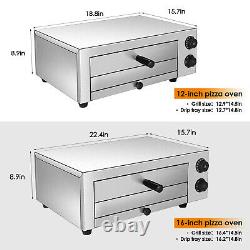 Electric Pizza Oven Countertop Pizza Oven 12Pizza Baker StainlessSteel Home Use