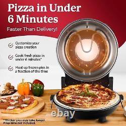 Electric Pizza Oven Indoor Portable 12 Inch Countertop Stone Baked Pizza Maker