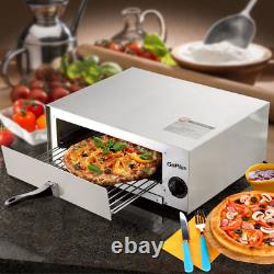 Electric Pizza Oven Stainless Steel Counter Top Snack Pan Oven Bake Portable