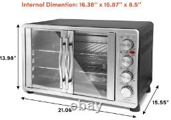 Extra Large 45L Convection Countertop Oven French Door Pizza Toaster 18-Slices