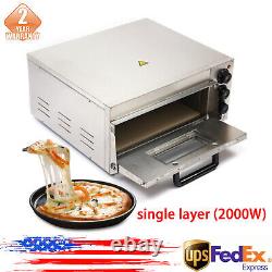 Fits 12-14 Pizza 2000W Commercial Countertop Pizza Oven Electric Pizza Maker