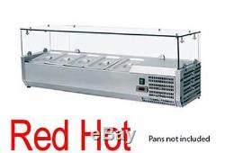 Fma Omcan 40536 5 Pan Counter Top Refrigerated Pizza Topping Rail RS-CN-0005-P