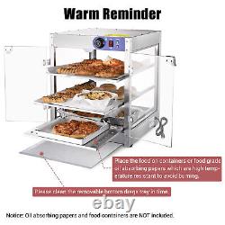 Food Pizza Pastry Warmer Court Heat Countertop Display Case 3Tier Warmer Cabinet