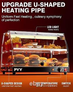 Food Warmer Commercial Countertop Pizza Warmer Countertop 2-Tier LED Sliver