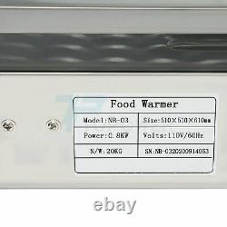 Food Warmer Commercial Court Heat Food pizza Display Warmer Cabinet 3-Tier Glass