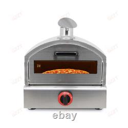 Gas Pizza Oven 1 Deck LPG Pizza Baker Stainless Steel Countertop Oven 0-350