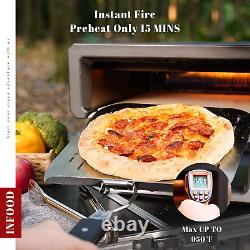 Gas Pizza Oven, Stainless Steel Outdoor Pizza Oven, Patio Pizza Maker with Foldi