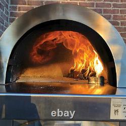 HPC Forno Dual Fuel Countertop Tile Pizza Oven on Cart, Simply Red, Natural Gas
