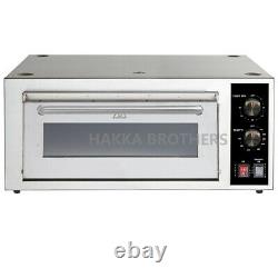 Hakka Electric 2200W Single Deck Pizza Oven Countertop Stainless Steel Bakery