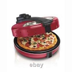 Hamilton Beach 12 in. Pizza Maker Electric Rotating Enclosed Cooker Oven Red