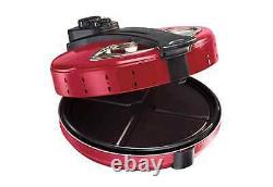 Hamilton Beach 12 in. Pizza Maker Electric Rotating Enclosed Cooker Oven Red
