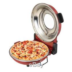High-Heat Stone Pizza Oven With Glass Window View Red Brick-Oven Style Cooker