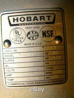 Hobart 20 Qt Dough Pizza Bakery A200-T Mixer With Attachments Bowl & Guard 115V
