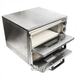 Home Pizza Oven Stainless Steel Counter Top Snack Pan Bake Commercial Dual Deck