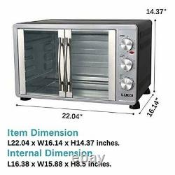 Large Toaster Oven Countertop French Door Designed, 18 Slices, 14'' pizza
