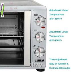 Luby Large Toaster Oven Countertop French Door Designed, 18 Slices, 14'' Pizza