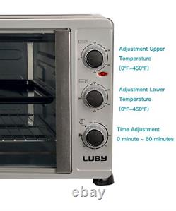 Luby Large Toaster Oven Countertop French Door Designed, 18 Slices, 14'' pizza