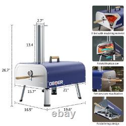 MOPHOTO Outdoor Pizza Oven 13 Pizza Wood Pellet Fired Grill, Bottom Rotation