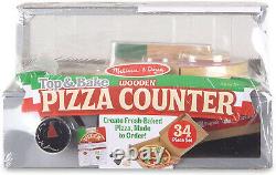 Melissa and Doug Top and Bake Wooden Pizza Counter Play Food Set Pretend Play
