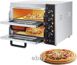 Multifunctional 14'' Electric Pizza Ovens Double Deck Toaster Bake Broiler Oven