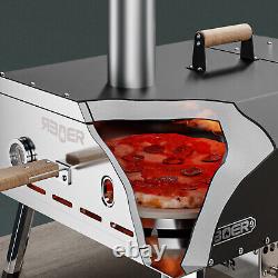 NAIZEA 13 16 Outdoor Pizza Oven Stainless Steel 3-Layer Oven &Gas Burner Stone