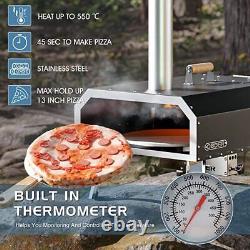 NAIZEA 16 Gas Pizza Oven Side Rotating Portable Pizza Maker 950°F Quickly Bake