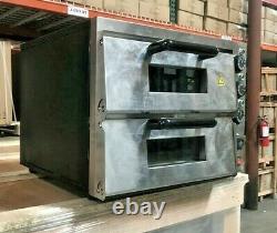 NEW 16 Electric Double Stone Base Pizza Oven Bakery Pizzeria Cooker Wings 110V