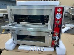 NEW 18 Commercial Double Deck Countertop Pizza Oven Independent Chambers 240V
