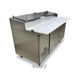 NEW 2 Door 67 Refrigerated Pizza Prep Table Cooler NSF Pizza Counter