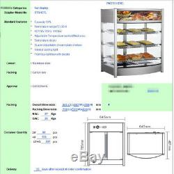 NEW 25 Commercial Dry Warmer Display Case For Hot Food Pizza Snack 3 Shelf