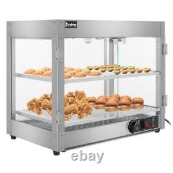 New 2 Tiers Commercial Countertop Heat Food Pizza Catering Warmer Display Case