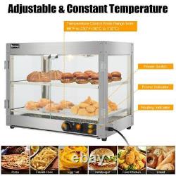 New 2 Tiers Commercial Countertop Heat Food Pizza Catering Warmer Display Case