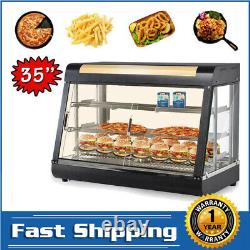 New 35'' Warmer Cabinet Counter-top Heated 3-Tier Commercial Food Pizza Display