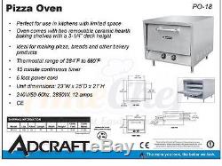 New Commercial Electric Pizza Oven 23, Stackable, Countertop, ADCRAFT PO-18