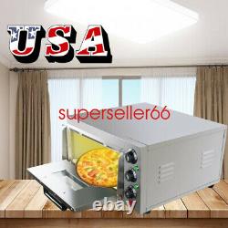 New FDA 2000W Electric Commercial Countertop Single Pizza Oven, Stainless Steel