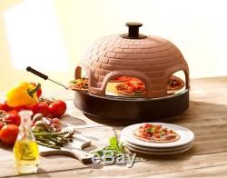 New Mini Pizza Oven, Electric Countertop Ovens With Real Stone & Terracotta Dome