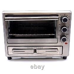 Oster 1400W Brushed Stainless Steel Convection Countertop Oven with Pizza Drawer