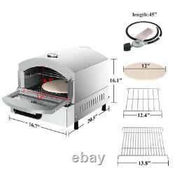 Outdoor Gas Pizza Oven Portable Pizza Grill Ovens Maker with 12'' Pizza Stone