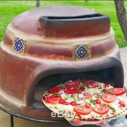 Outdoor Pizza Oven Wood Fired Burning Brick Terracotta Clay Counter Top Table