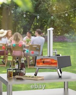 Outdoor Pizza Oven with 12 Pizza Stone, Foldable Legs, Wood Fired Pizza Oven
