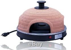 Outdoor Tabletop Mini Pizza Oven Fired Terracotta Dome Countertop 4 Person Model