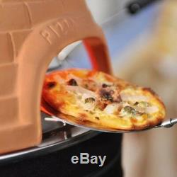 Outdoor Tabletop Mini Pizza Oven Fired Terracotta Dome Countertop 4 Person Model