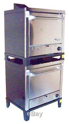 Peerless Ovens C231 Double Stack Gas Fired Pizza Oven Countertop Stainless Front