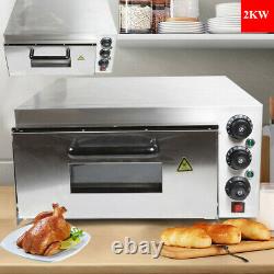 Pizza Oven 1 Deck Electric 2000W Stainless Steel Ceramic Commercial Oven Oven