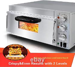 Pizza Oven Countertop Indoor 23'' Stainless Steel Commercial Pizza Oven Single L